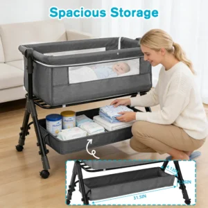 Portable Baby Bassinet Foldable Height