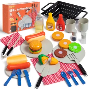 27 Pcs  Kitchen  Playset BBQ Grill  2 3 4 Years Old